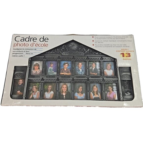 School Years Picture Frame Metal Schoolhouse Design Tabletop or Wall Hanging - Picture 4 of 4